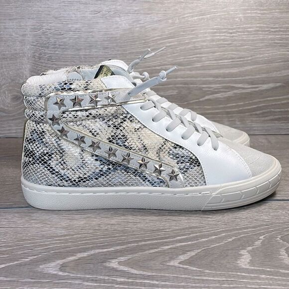 Vintage Havana Shoes - Vintage Havana Cliff Women’s Sz 8.5 Snake Gray Hi Top Lace Up Zip Star Sneakers